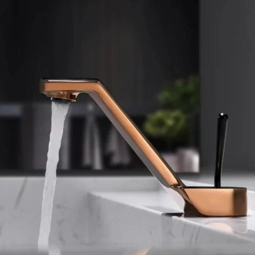 Bathroom, Home Decor, Brass Bathroom Basin Faucet With Waterfall Spout Single Handle Lavatory Vessel Sink Faucet
