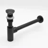 Bathroom, Home Decor, Brass Black Bathroom Sink Siphon Drains Bottle Trap With Pop Up Drain Bathroom Vanity Basin Pipe Waste Hardware