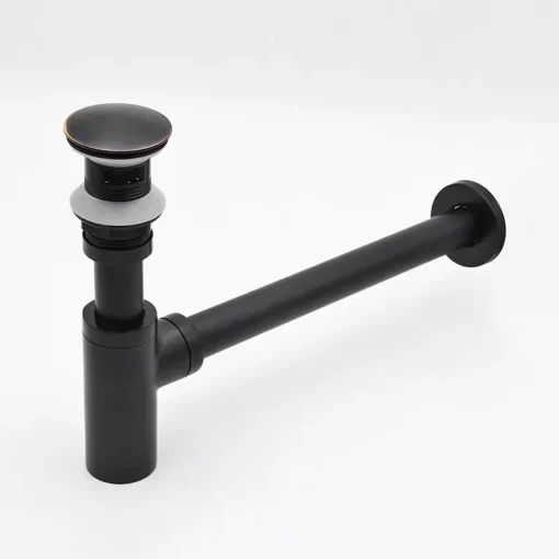 Bathroom, Home Decor, Brass Black Bathroom Sink Siphon Drains Bottle Trap With Pop Up Drain Bathroom Vanity Basin Pipe Waste Hardware