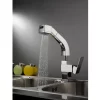 Bathroom, Home Decor, Brass Chrome Finishes Pull-out Sink Mixer Kitchen Faucets Dish Sink Taps