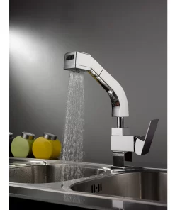 Bathroom, Home Decor, Brass Chrome Finishes Pull-out Sink Mixer Kitchen Faucets Dish Sink Taps