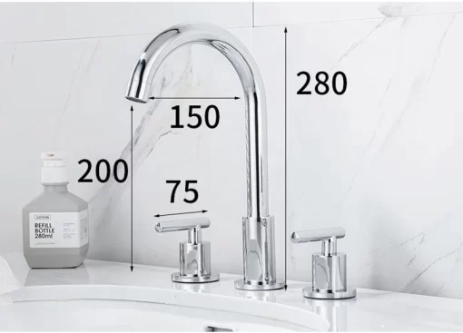 Bathroom, Home Decor, Brass Copper 360 Degree Double Handle Brushed Gold Black Water Bathroom Basin Sink Faucet Tap
