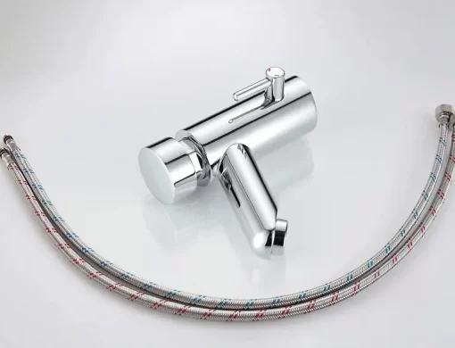 Bathroom, Home Decor, Brass Hot And Cold Self Closing Tap Basin Faucet Time Delay Sink Mixer