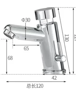 Bathroom, Home Decor, Brass Hot And Cold Self Closing Tap Basin Faucet Time Delay Sink Mixer