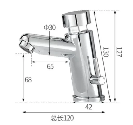 Bathroom, Home Decor, Brass Hot And Cold Self Closing Tap Basin Faucet Time Delay Sink Mixer
