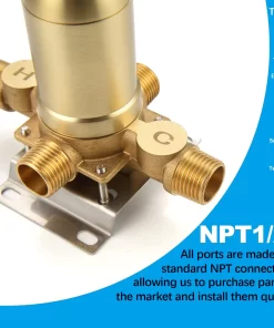 Bathroom, Home Decor, Brushed Gold Antique Shower Mixer Valves Wall Mount Bathroom Copper Faucet Shower Mixer Fixtures Rough In Valve And Trim Kit