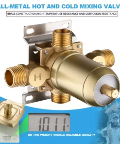 Bathroom, Home Decor, Brushed Gold Antique Shower Mixer Valves Wall Mount Bathroom Copper Faucet Shower Mixer Fixtures Rough In Valve And Trim Kit