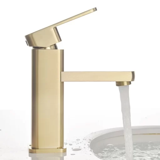 Bathroom, Home Decor, Brushed Gold Single Handle Single Hole Lavatory Basin Mixer Tap Bathroom Sink Faucet