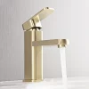 Bathroom, Home Decor, Brushed Gold Single Handle Single Hole Lavatory Basin Mixer Tap Bathroom Sink Faucet