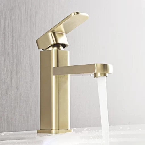Bathroom, Home Decor, Brushed Gold Single Handle Single Hole Lavatory Basin Mixer Tap Bathroom Sink Faucet