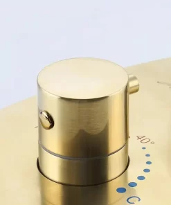 Bathroom, Home Decor, Brushed Gold Wall Mount 2 Function Shower Valves 2 Way Brass Shower Diverter Valve Mixer