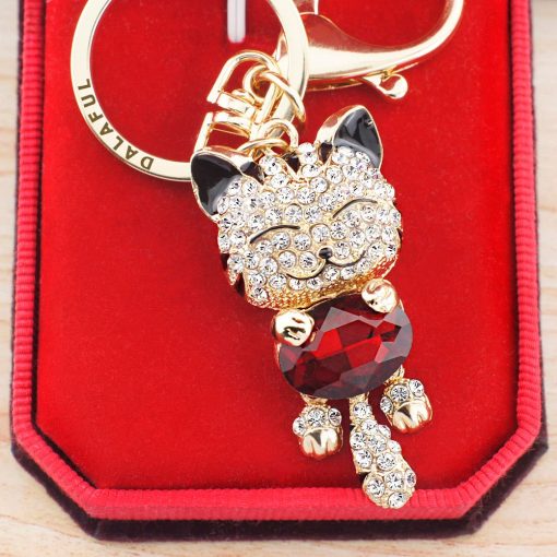 For Her, Gifts, Cat Keychain Smiling Cat Keyring