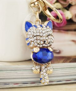 For Her, Gifts, Cat Keychain Smiling Cat Keyring
