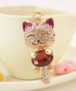 For Her, Gifts, Cat Keychain Smiling Cat Keyring