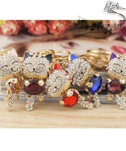 For Her, Gifts, Cat Keychain Smiling Cat Keyring
