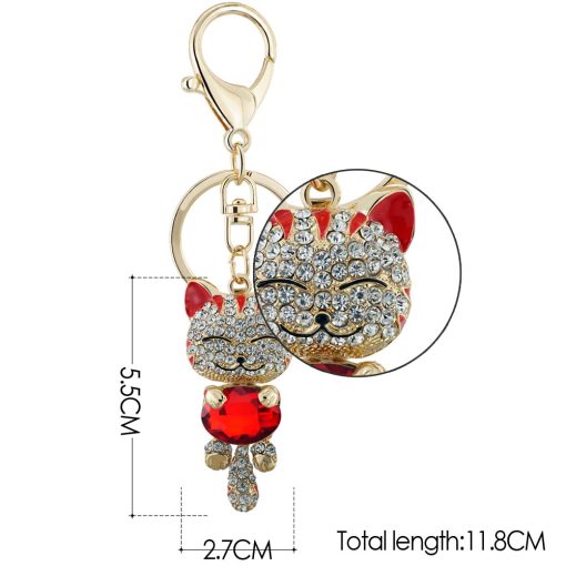 For Her, Gifts, Cat Keychain Smiling Cat Keyring