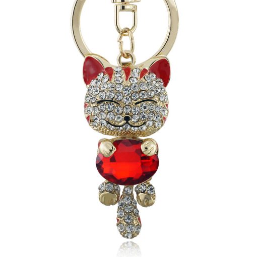 For Her, Gifts, Cat Keychain Smiling Cat Keyring