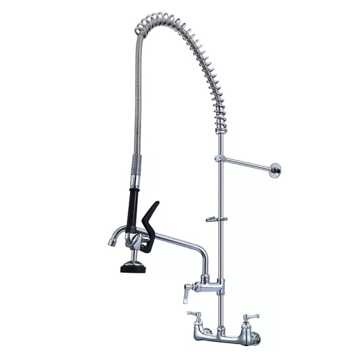 Bathroom, Home Decor, Commercial Wall Mount Pull Down Pre-rinse Sprayer Kitchen Sink Faucet