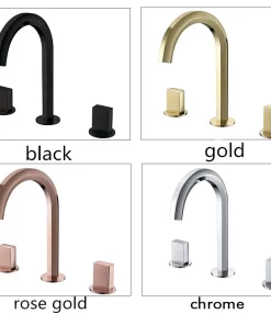 Bathroom, Home Decor, Concealed Brass 3 Hole Bathroom Sink Faucet