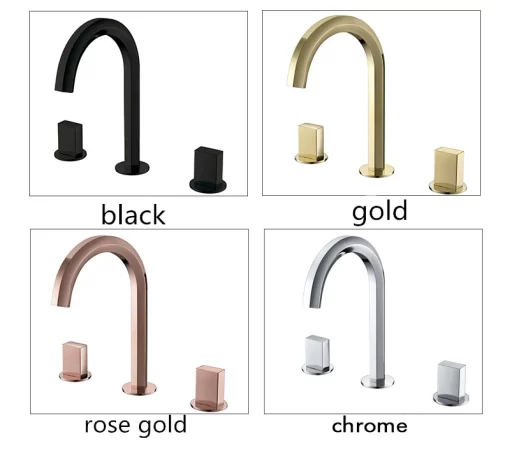 Bathroom, Home Decor, Concealed Brass 3 Hole Bathroom Sink Faucet
