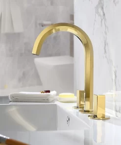 Bathroom, Home Decor, Concealed Brass 3 Hole Bathroom Sink Faucet