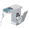 Bathroom, Home Decor, Deck Mounted Square Led Tap Light Basin Sink Faucets