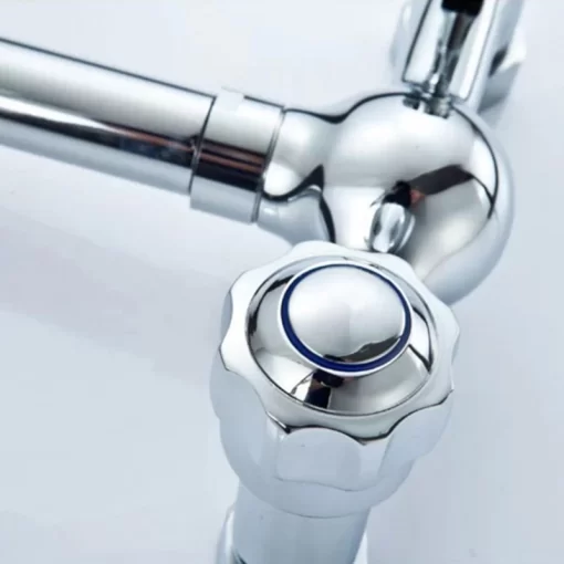 Bathroom, Home Decor, Dual Handle Wall Mounted Kitchen Mixer Faucet Two Holes Chrome Cold And Hot Water Taps