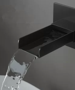 Bathroom, Home Decor, Europe Black In Wall Mounted Faucet Hot And Cold Mixer Bathroom Sink Taps