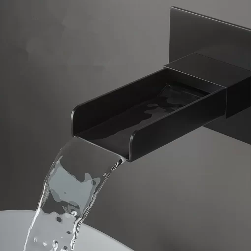 Bathroom, Home Decor, Europe Black In Wall Mounted Faucet Hot And Cold Mixer Bathroom Sink Taps