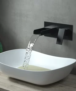 Bathroom, Home Decor, Europe Black In Wall Mounted Faucet Hot And Cold Mixer Bathroom Sink Taps