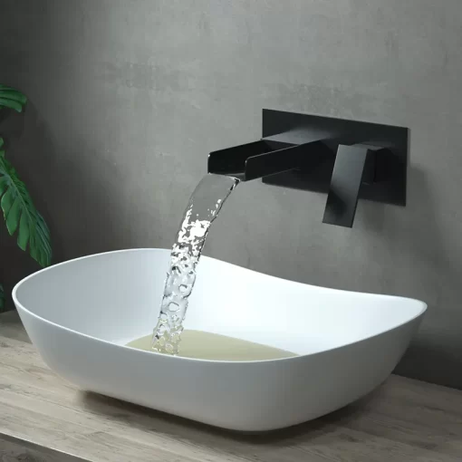 Bathroom, Home Decor, Europe Black In Wall Mounted Faucet Hot And Cold Mixer Bathroom Sink Taps