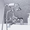 Bathroom, Home Decor, European Style Bath Tub Faucet Set Deck Mounted Brass Bathroom Chrome Bathtub Faucet