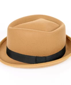 Accessories, Hats, Factory Price Jewish Style Plain Brown Color Rope Decorated Men Fedora Hat