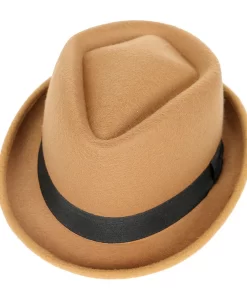 Accessories, Hats, Factory Price Jewish Style Plain Brown Color Rope Decorated Men Fedora Hat