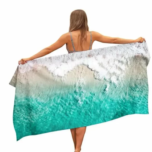 Accessories, Hats, Factory Price Stock Fashion Surfer Hawaiian Print Sand Free Logo Custom Printed Large Beach Towel