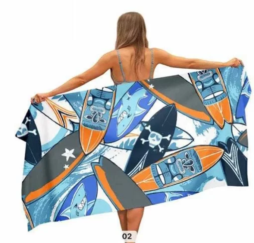 Accessories, Hats, Factory Price Stock Fashion Surfer Hawaiian Print Sand Free Logo Custom Printed Large Beach Towel