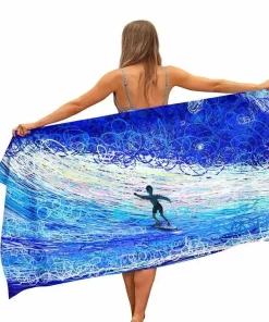 Accessories, Hats, Factory Price Stock Fashion Surfer Hawaiian Print Sand Free Logo Custom Printed Large Beach Towel