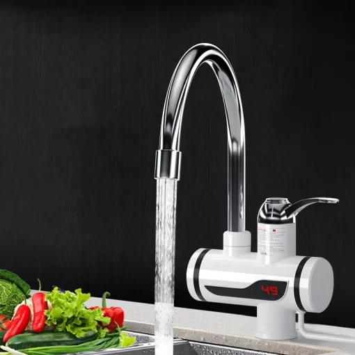 Bathroom, Home Decor, Fast Heat Electric Hot Water Tap Heater 3s Instant Kitchen Faucets With Led Digital Display