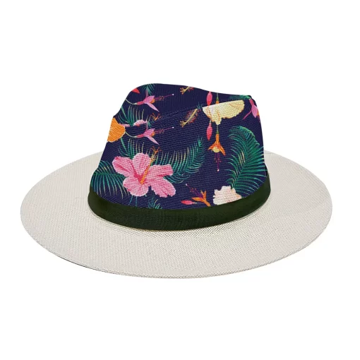 Accessories, Hats, Hats Supplier 2024 New Designed Summer Custom Printing Flamingo Panama Printed Beach Straw Hat