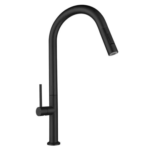 Bathroom, Home Decor, High Arc 304 Stainless Steel Modern Brushed Gold Pull Out Kitchen Sink Faucet With Pull Down Sprayer
