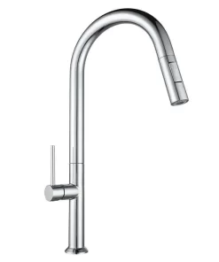 Bathroom, Home Decor, High Arc 304 Stainless Steel Modern Brushed Gold Pull Out Kitchen Sink Faucet With Pull Down Sprayer