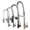 Bathroom, Home Decor, High Arc Pre-rinse Kitchen Faucet Deck Mounted Pot Filler  Pull Down Spring Spout Sink Tap