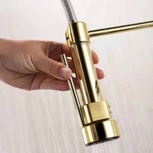 Bathroom, Home Decor, High Arc Pre-rinse Kitchen Faucet Deck Mounted Pot Filler  Pull Down Spring Spout Sink Tap