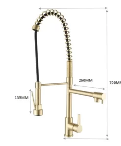Bathroom, Home Decor, High Arc Pre-rinse Kitchen Faucet Deck Mounted Pot Filler  Pull Down Spring Spout Sink Tap