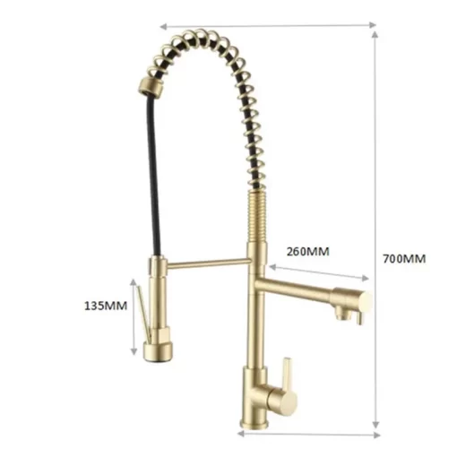 Bathroom, Home Decor, High Arc Pre-rinse Kitchen Faucet Deck Mounted Pot Filler  Pull Down Spring Spout Sink Tap