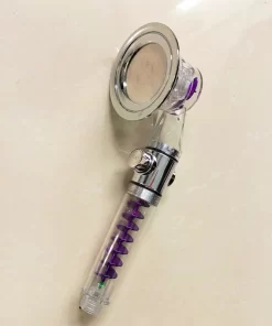 Bathroom, Home Decor, High Pressure Twin Turbo Fan Hand Shower Head With Press The Stop Button 3 Settings Shower Head