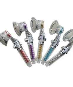 Bathroom, Home Decor, High Pressure Twin Turbo Fan Hand Shower Head With Press The Stop Button 3 Settings Shower Head
