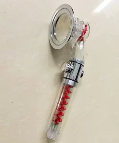 Bathroom, Home Decor, High Pressure Twin Turbo Fan Hand Shower Head With Press The Stop Button 3 Settings Shower Head
