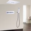 Bathroom, Home Decor, High Quality Chrome Thermostatic Rainfall Shower Head Led Concealed Shower Set With Spray  For Bathroom