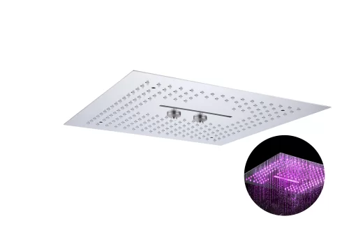 Bathroom, Home Decor, High Quality Chrome Thermostatic Rainfall Shower Head Led Concealed Shower Set With Spray  For Bathroom